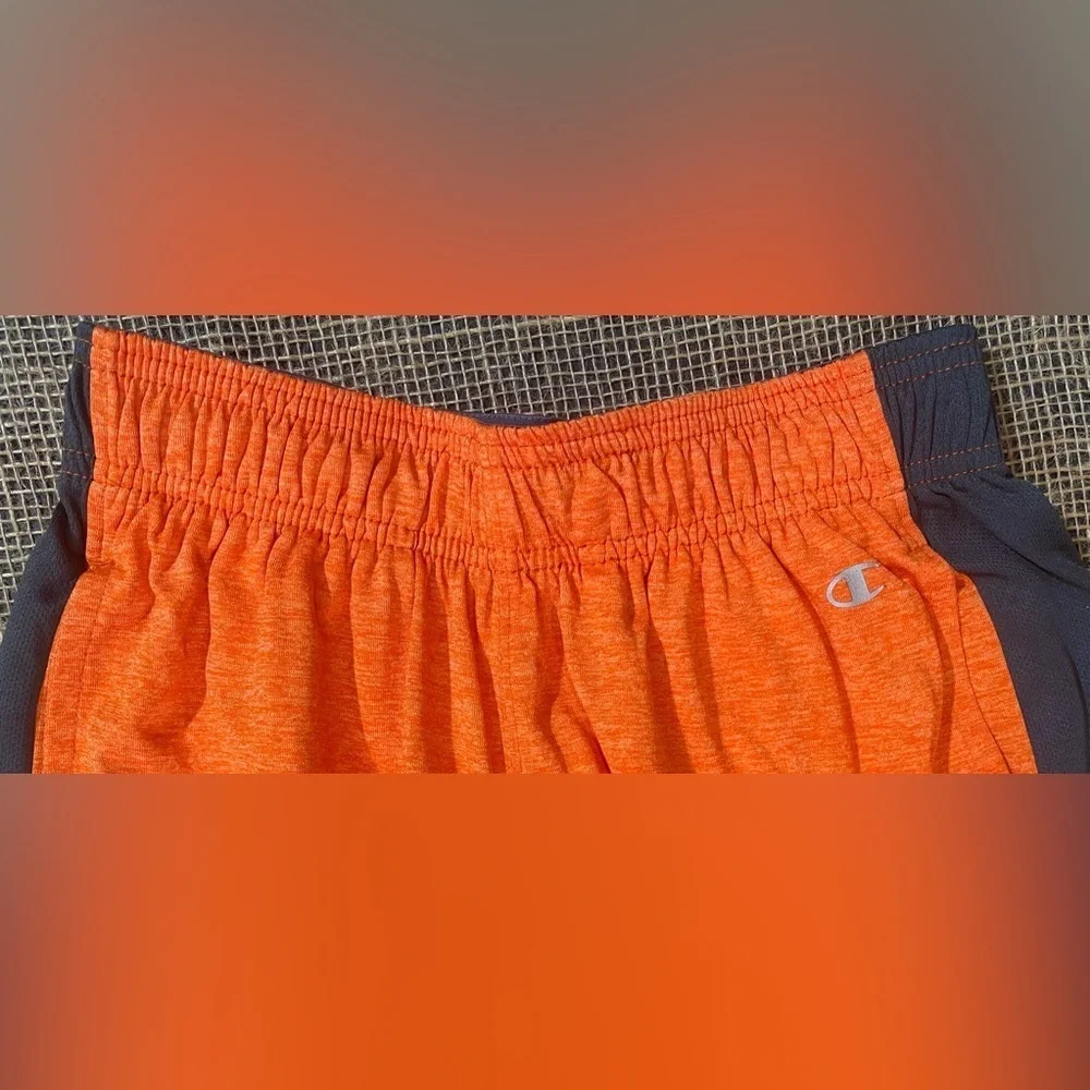 Champion Clemson Tigers Shorts, Size L, Orange w/Grey Side Panels, Elastic Waist